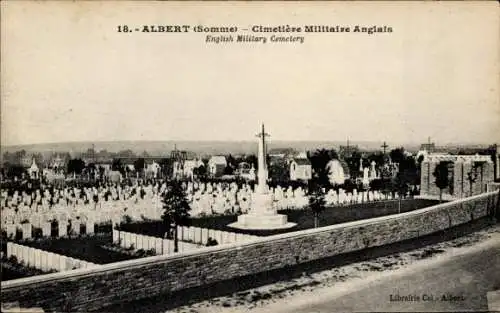 Ak Albert Somme, Militärfriedhof für Englische Soldaten