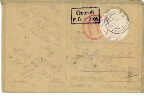 Glitzer Ak mit Schutzhülle, In treuem Gedenken