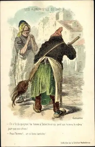 Künstler Ak Gavarni, Les Humoristes de Jadis, En voila du guignon la ferme...