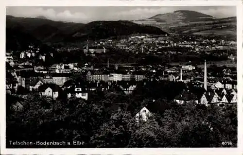 Ak Děčín Tetschen Bodenbach Elbe Region Aussig, Panorama