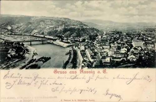 Ak Ústí nad Labem Aussig an der Elbe, Gesamtansicht