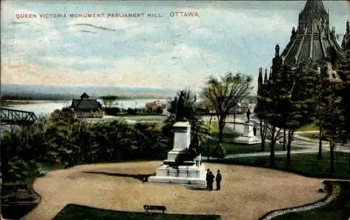 AK Ottawa Ontario Kanada, Queen Victoria Monument Parliament Hill