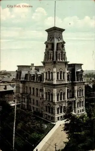 Ak Ottawa Ontario Kanada, City Hall, Rathaus mit Turm