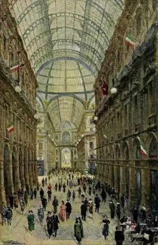 Künstler Ak Milano Mailand Lombardia, Inneres der Vittorio Emanuele II. Galerie