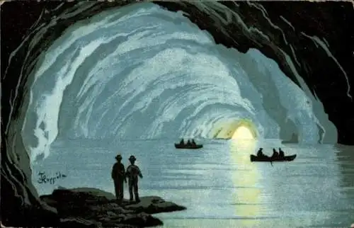 Künstler Ak Coppola, Antonio, Capri Neapel Campania, Grotta Azzurra