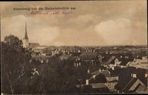 Ak Rakvere Wesenberg Estland, Blick von der Steinwindmühle