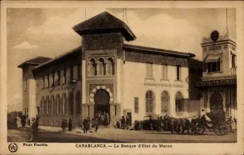 Ak Casablanca, Marokko, Staatsbank von Marokko
