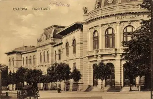 Ak Craiova Krajowa Rumänien, Liceul Carol I