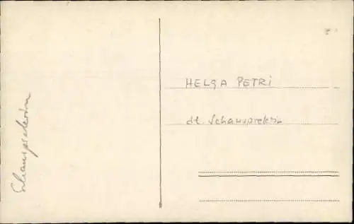 Ak Schauspielerin Helga Petri, Portrait, Autogramm, Pelzumhang, Hut