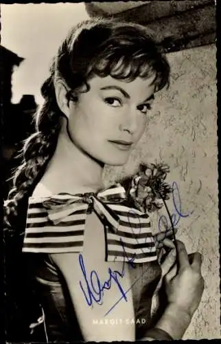 Ak Schauspielerin Margit Saad, Portrait, Ein Stück vom Himmel, Autogramm