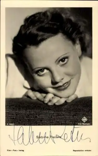 Ak Schauspielerin Sabine Peters, Portrait, Autogramm