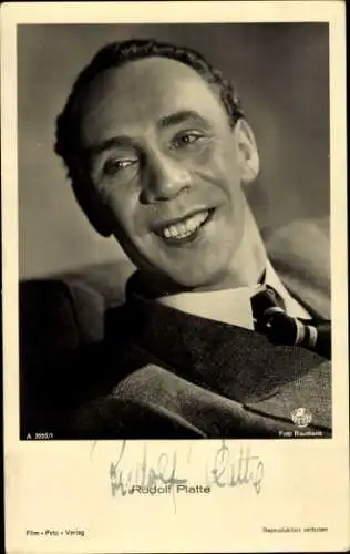Ak Schauspieler Rudolf Platte, Portrait, Autogramm