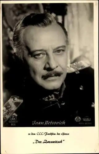Ak Schauspieler Ivan Petrovich, Portrait, Autogramm, Uniform, der Zarewitsch