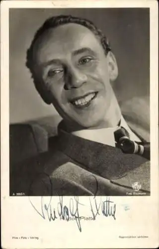 Ak Schauspieler Rudolf Platte, Portrait, Autogramm
