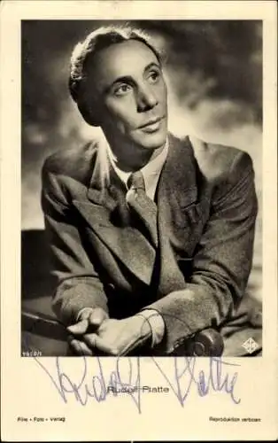 Ak Schauspieler Rudolf Platte, Portrait, Autogramm
