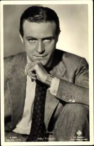 Ak Schauspieler Willy Fritsch, Portrait im Anzug, Ufa Film