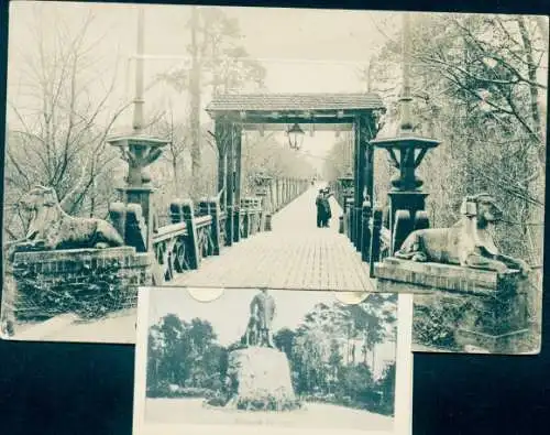 Leporello Ak Berlin Wilmersdorf Grunewald, Hasensprungbrücke, Denkmal