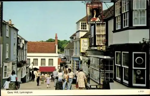 Ak Lymington Hampshire England, Quay Hill, Whitbread Kings Head