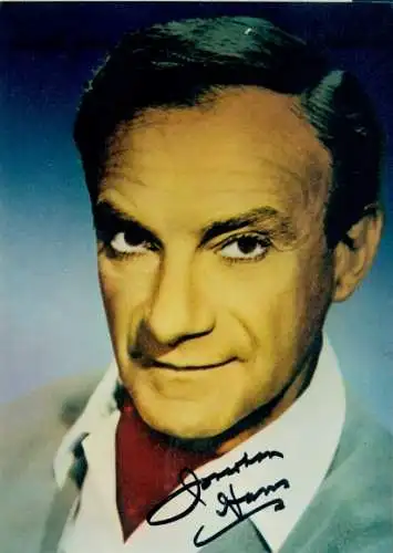 Foto Schauspieler Jonathan Harris, Portrait, Autogramm