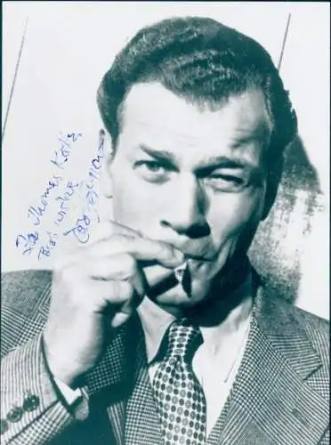 Foto Schauspieler Joseph Cotten, Portrait, Autogramm