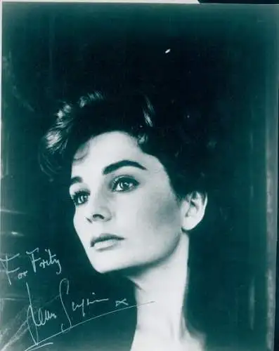 Foto Schauspielerin Jean Simmons, Portrait, Autogramm