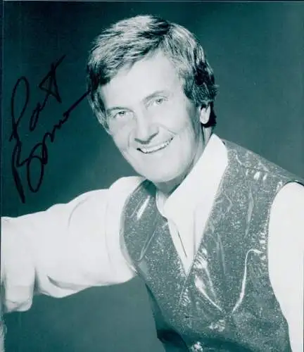 Foto Sänger Pat Boone, Portrait, Autogramm