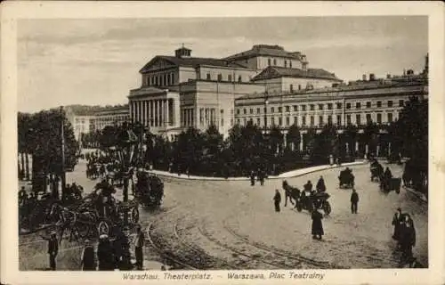 Ak Warszawa Warschau Polen, Theaterplatz