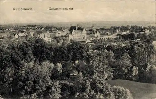 Ak Gussew Gumbinnen Ostpreußen, Gesamtansicht