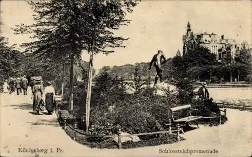 Ak Kaliningrad Königsberg Ostpreußen, Schlossteichpromenade