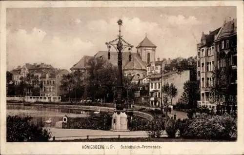 Ak Kaliningrad Königsberg Ostpreußen, Schlossteichpromenade