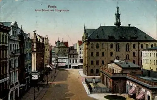 Ak Poznań Posen, Alter Markt, Hauptwache