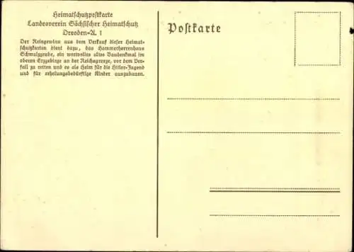 Ak Schmalzgrube Jöhstadt im Erzgebirge Sachsen, Hammerherrenhaus, Winter