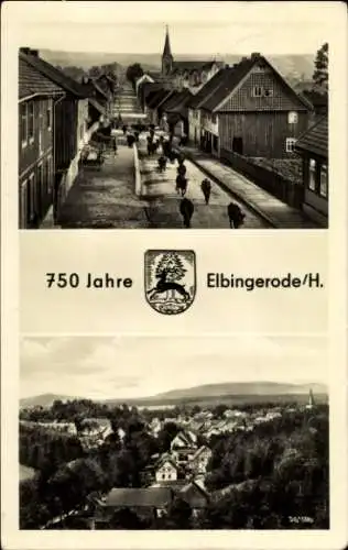 Ak Elbingerode Oberharz am Brocken, 750 Jahre, Panorama, Straßenpartie
