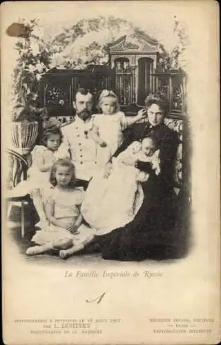 Ak Zar Nikolaus II. von Russland, Russische Zarenfamilie, Zarin, Prinzesinnen