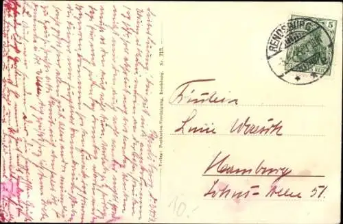 Ak Rendsburg in Schleswig Holstein, Moltkestraße, Wasserturm