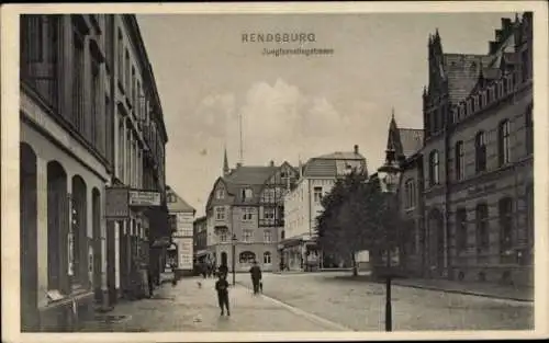 Ak Rendsburg in Schleswig Holstein, Jungfernstiegstraße