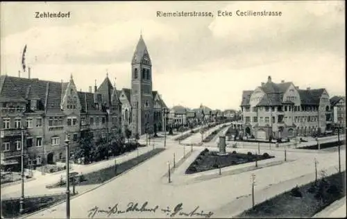 Ak Berlin Zehlendorf, Riemeisterstraße, Ecke Cecilienstraße