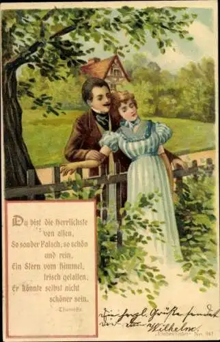 Litho Du bist die herrlichste von allen, so sonder Falsch, so schön und rein, Liebespaar