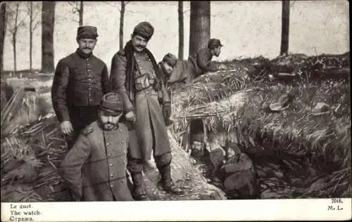 Ak Französische Soldaten, Wachposten, I WK