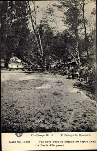 Ak Unsere Kolonialhelden ruhen im Argonnenwald, I WK