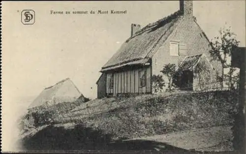 Ak Kemmel Heuvelland Westflandern, Bauernhof auf dem Gipfel des Berges Kemmel