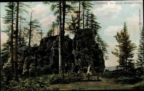 Ak Ilmenau in Thüringen, Der große Hermannstein