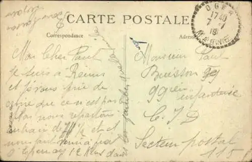 Ak Reims Marne, Gambetta Straße