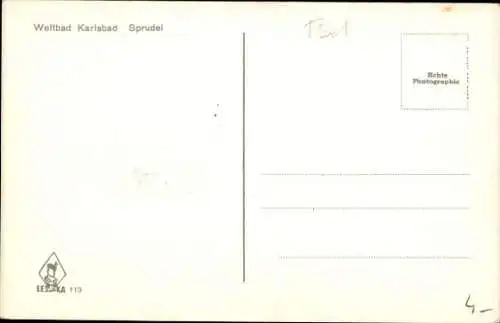 Ak Karlovy Vary Karlsbad Stadt, Sprudel