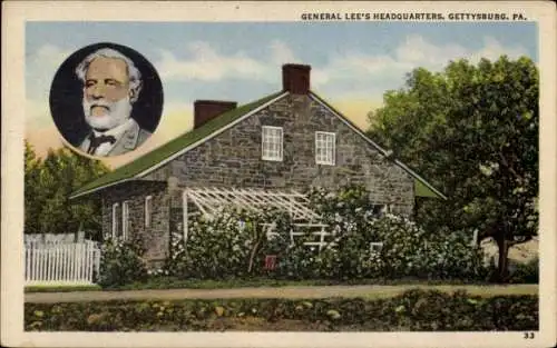 Ak Gettysburg Pennsylvania USA, Hauptquartier von General Lee, Porträt