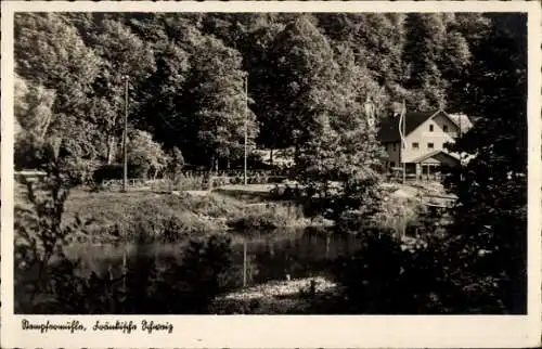 Ak Gößweinstein, Stempfermühle, Fränkische Schweiz, Blick auf den See