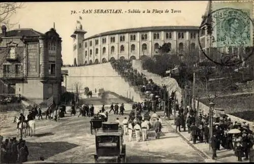 Ak Donostia San Sebastian Baskenland, Subida a la Plaza de Toros