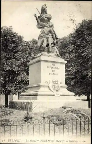 Ak Belfort Beffert Beffort Territoire de Belfort, Statue Avec Meme