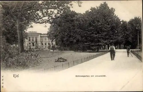 Ak Kiel in Schleswig Holstein, Schlossgarten mit Universität