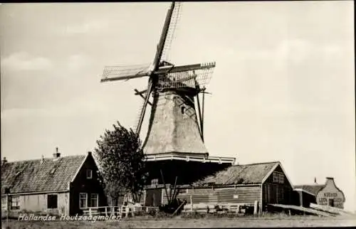 Ak Monnickendam Waterland Nordholland Niederlande, Hollandse Houtzaagmolen